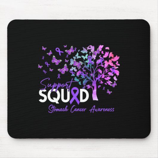 Unterstützung Squad Fall Tree Periwinkle Ribbon St Mousepad (Vorne)