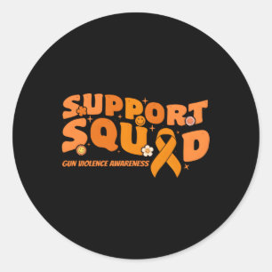Unterstützung Squad Gun Gewalt Awareness Orange Ri Runder Aufkleber