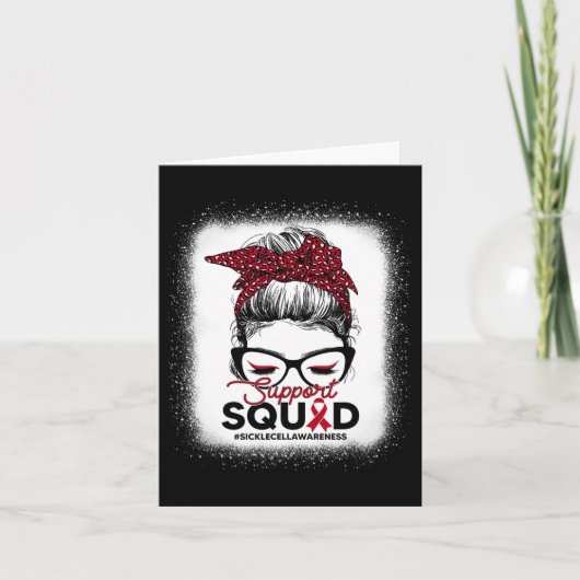 Unterstützung Squad Leopard Messy Bun Sickle Cell Karte (Vorderseite)