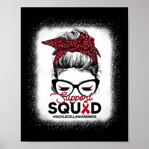 Unterstützung Squad Leopard Messy Bun Sickle Cell Poster