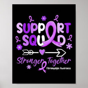 Unterstützung Squad Lila Ribbon Fibromyalgie Bewus Poster