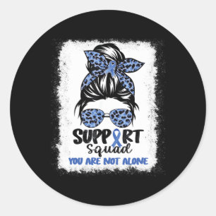 Unterstützung Squad Messy Bun Blue Warrior Alopeci Runder Aufkleber