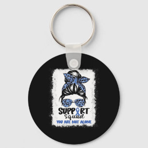 Unterstützung Squad Messy Bun Blue Warrior Alopeci Schlüsselanhänger
