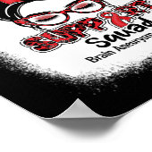 Unterstützung Squad Messy Bun Burgundy Ribbon Brai Poster (Ecke)