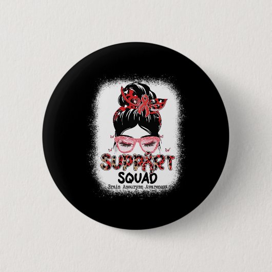 Unterstützung Squad Messy Bun Butterfly Gehirn Ane Button (Vorderseite)