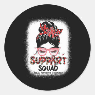 Unterstützung Squad Messy Bun Butterfly Gehirn Ane Runder Aufkleber