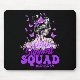 Unterstützung Squad Messy Bun Butterfly Lila Ribbo Mousepad