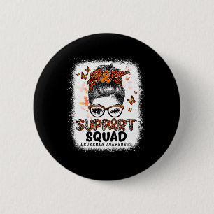 Unterstützung Squad Messy Bun Butterfly Orange Rib Button