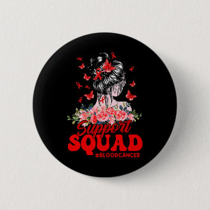 Unterstützung Squad Messy Bun Butterfly Red Ribbon Button