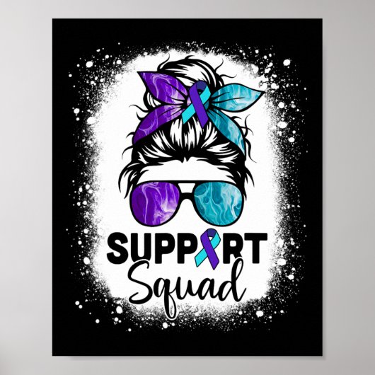Unterstützung Squad Messy Bun Suizidprävention Awa Poster (Vorne)