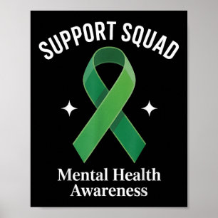 Unterstützung Squad Sunflower Hair Mental Health A Poster