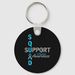Unterstützung Squad T1d T2d Diabetes Grau blaue Sc Schlüsselanhänger