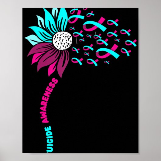 Unterstützung Suizidbewusstsein Blume Suizid Präve Poster (Vorne)