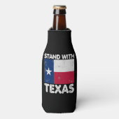 Unterstützung Texas ich mit Texas Texan Flag stehe Flaschenkühler (Flaschenvorderseite)