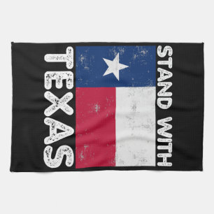Unterstützung Texas ich mit Texas Texan Flag stehe Geschirrtuch