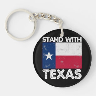 Unterstützung Texas ich mit Texas Texan Flag stehe Schlüsselanhänger