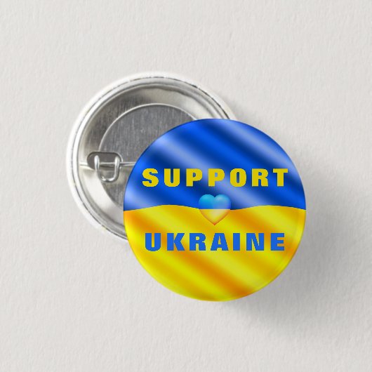 Unterstützung Ukraine Button Freedom Ukrainian Fla (Vorne & Hinten)