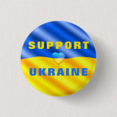 Unterstützung Ukraine Button Freedom Ukrainian Fla (Vorderseite)