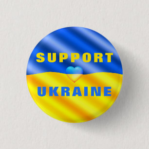 Unterstützung Ukraine Button Freedom Ukrainian Fla