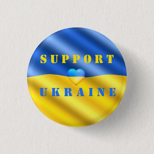 Unterstützung Ukraine Button ukrainische Flagge - (Vorderseite)