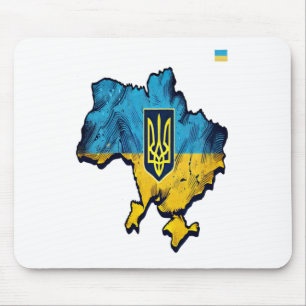 Unterstützung Ukraine - Freie Ukraine Karte mit Fl Mousepad