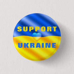 Unterstützung Ukraine Freiheit Herz Ukraine Flag-T Button