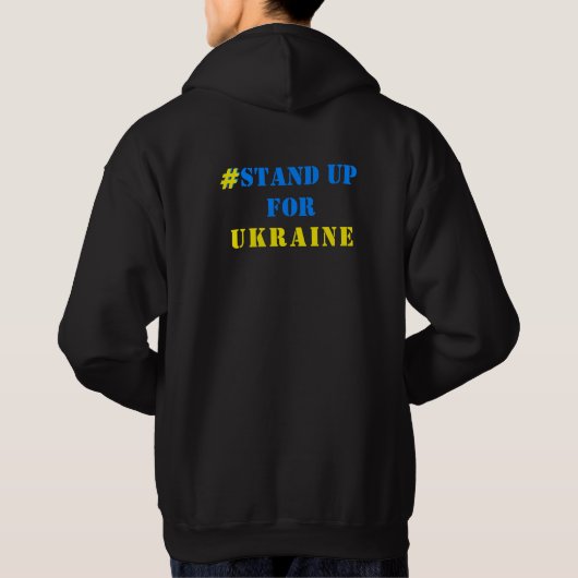 Unterstützung Ukraine Hoodie Ukrainische Flaggenfa (Rückseite)