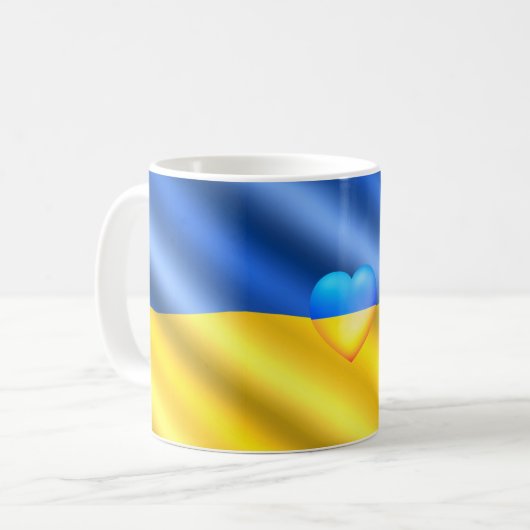 Unterstützung Ukraine Kaffee Tasse Ukraine ukraini (Vorderseite Links)