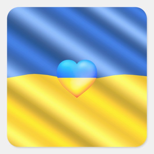 Unterstützung Ukraine Sticker Ukrainische Flagge - (Vorderseite)