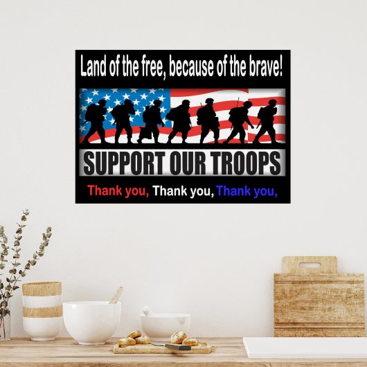 Unterstützung unserer Truppen 24,00" x 33,60" oder Poster (Küche)