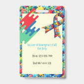 Unterstützung von Autismus Hund-ID Kind oder Erwac Ausweis (Rückseite)