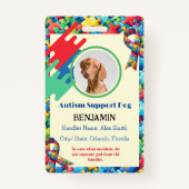 Unterstützung von Autismus Hund-ID Kind oder Erwac Ausweis (Vorderseite)