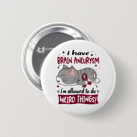 Unterstützung von Brain Aneurysm-Awareness Ribbon  Button (Vorne & Hinten)