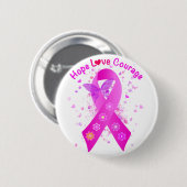 Unterstützung von Brustkrebs Button (Vorne & Hinten)