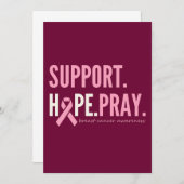 Unterstützung von Brustkrebs Hoffnung beten Einlad Einladung (Vorne/Hinten)