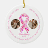 Unterstützung von Brustkrebs in zwei Fotokollagen Keramik Ornament (Vorne)