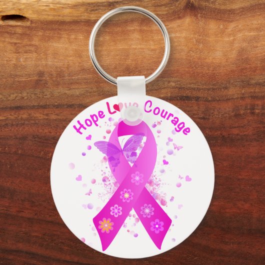 Unterstützung von Brustkrebs Schlüsselanhänger (Vorderseite)