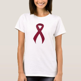 Unterstützung von Burgund Ribbon T-Shirt
