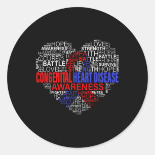 Unterstützung von Chd Awareness Heart Disease Figh Runder Aufkleber