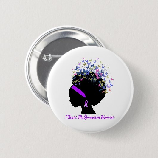 Unterstützung von Chiari Malformation Kriegspenden Button (Vorne & Hinten)