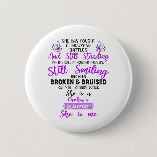 Unterstützung von Crohns Kriegergeschenken Button (Vorderseite)