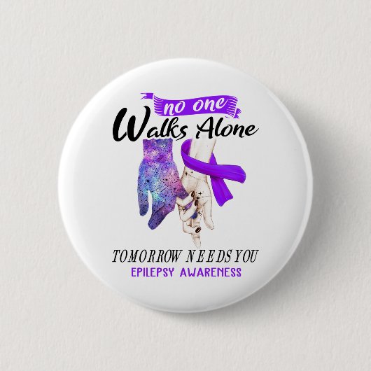 Unterstützung von Epilepsie Awareness Ribbon Gesch Button (Vorderseite)