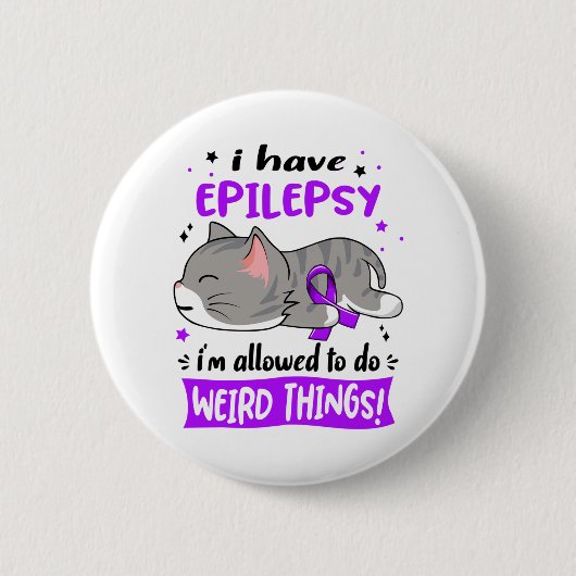 Unterstützung von Epilepsie Awareness Ribbon Gesch Button (Vorderseite)