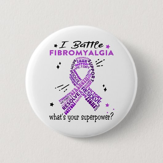 Unterstützung von Fibromyalgia-Geschenken für Krie Button (Vorderseite)