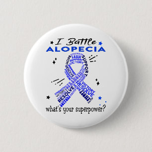 Unterstützung von Geschenken für Alopecia Krieger Button