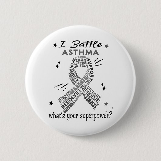 Unterstützung von Geschenken für Asthma Warrior Button (Vorderseite)