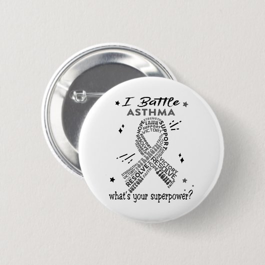Unterstützung von Geschenken für Asthma Warrior Button (Vorne & Hinten)