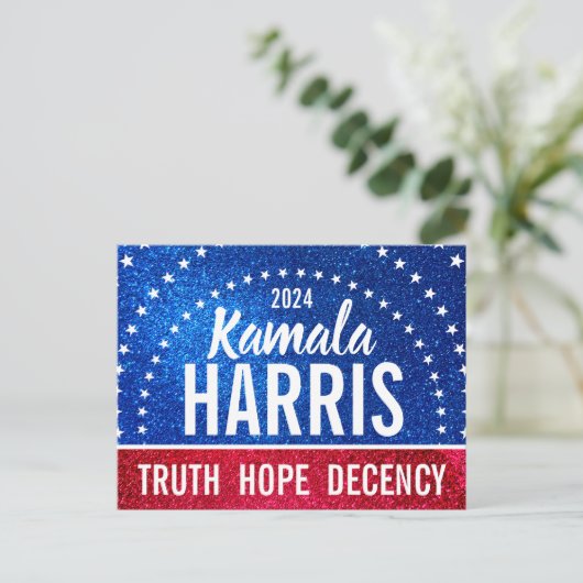 Unterstützung von Kamala Harris 2024 Progress and  Postkarte (Stehend Vorderseite)