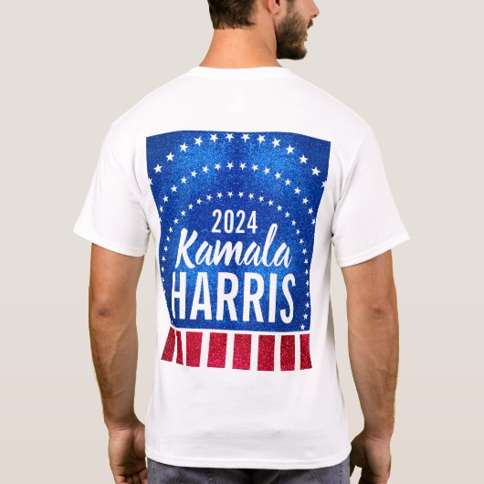 Unterstützung von Kamala Harris 2024 Progress and T-Shirt (Rückseite)