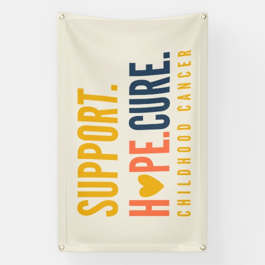 Unterstützung von Krebs im Kindesalter Hoffnung He Banner (Vertikal)